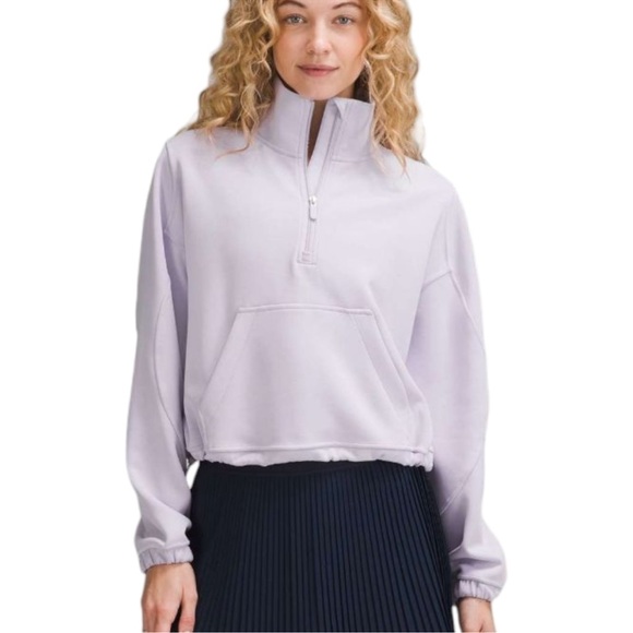 🚨 LULULEMON WOMEN'S LILAC ETHER BRUSHED SOFTSTREME HALF ZIP SIZE 8 - Picture 1 of 16